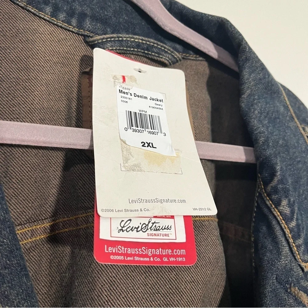NWT Levi Dark Blue Trucker Jacket Size 2XL Big and Tall Vintage Wash 100% Cotton